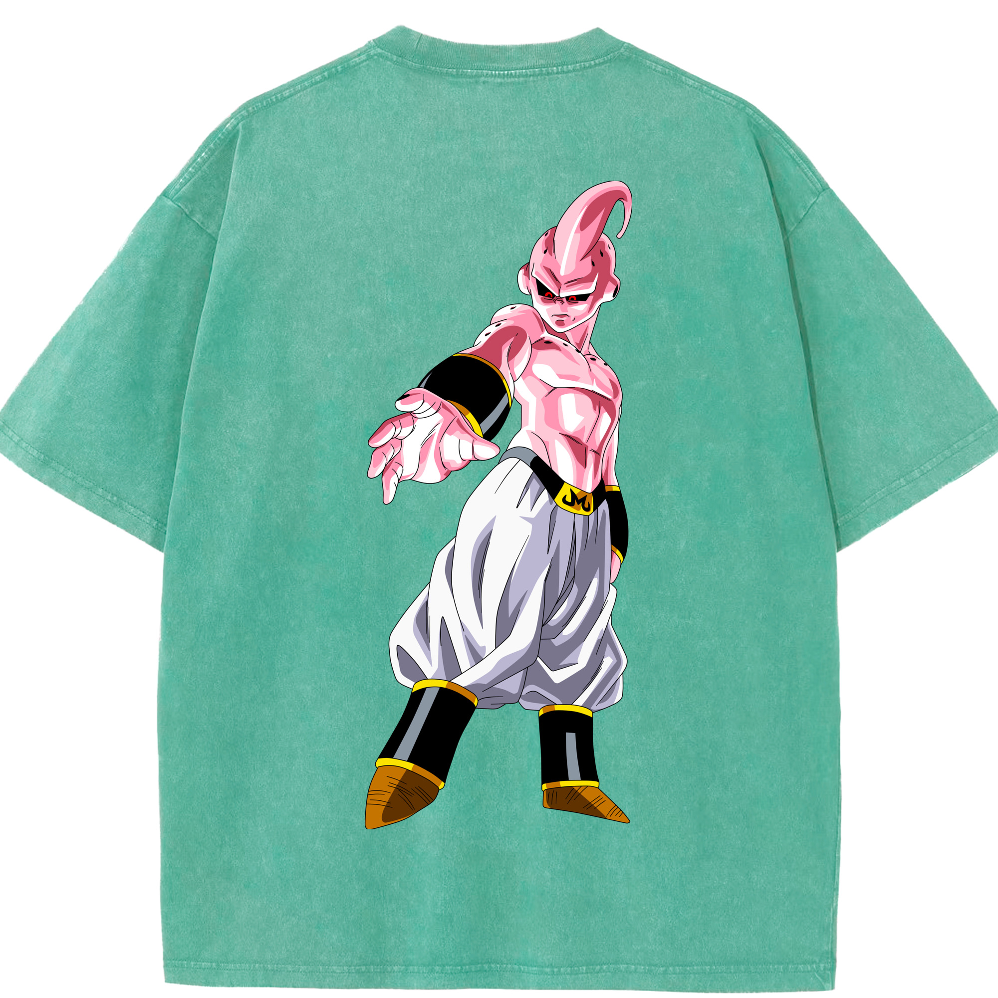 （画像用） ドラゴンボール 魔人ブウ DRAGON BALL Majin Buu 綿100% ヴィンテージ風 半袖Tシャツ（背面プリント）